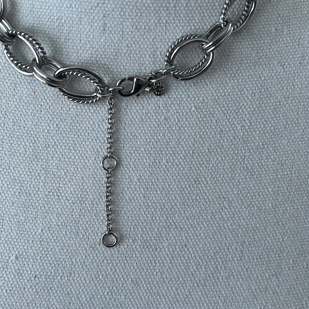 Ann Taylor Silver Link Chain Statement Necklace - image 2